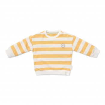 Bluza cu maneca lunga din bumbac organic- Sunny Yellow Stripes - Little Dutch
