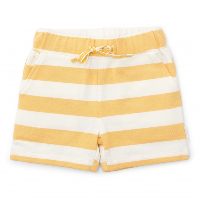 Pantaloni scurti din bumbac organic - Sunny Yellow Stripes - Little Dutch