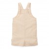Salopeta de pantaloni scurti din mix de in si bumbac - Sand Stripes - Little Dutch