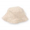 Palarie reversibila din mix de in  si bumbac - Sand Stripes / Beige - Little Dutch