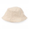 Palarie reversibila din mix de in  si bumbac - Sand Stripes / Beige - Little Dutch