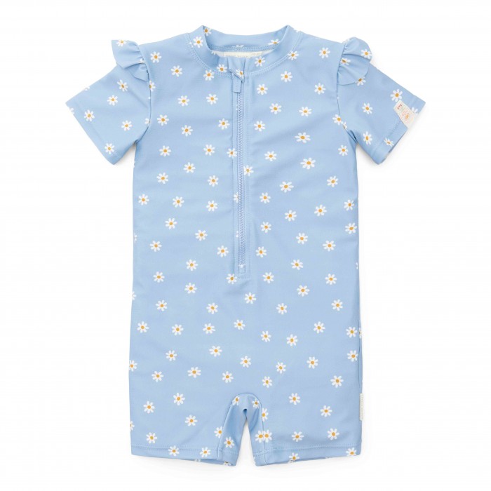 Costum de baie intreg cu protectie UV 50+ - Daisies Blue - Little Dutch