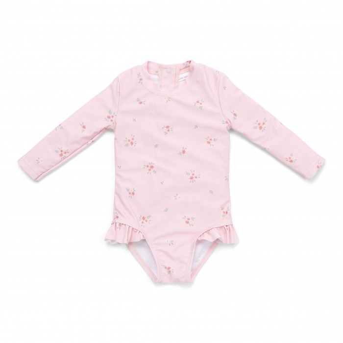 Costum de baie cu maneca lunga cu protectie UV 50+ - Rosy Meadows - Little Dutch