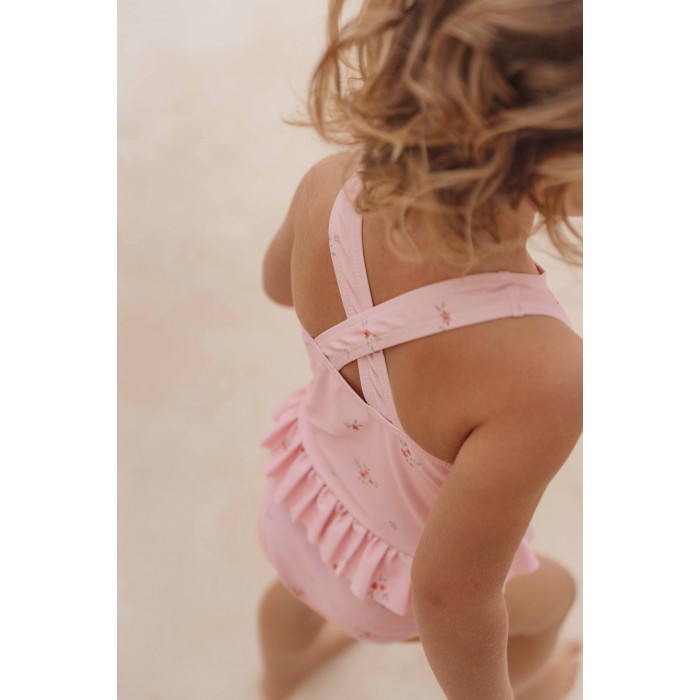 Costum de baie intreg fara maneci cu protectie UV 50+ - Ocean Dreams Pink - Little Dutch