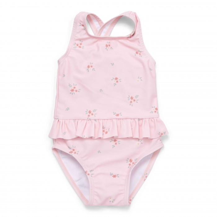 Costum de baie intreg fara maneci cu protectie UV 50+ - Ocean Dreams Pink - Little Dutch