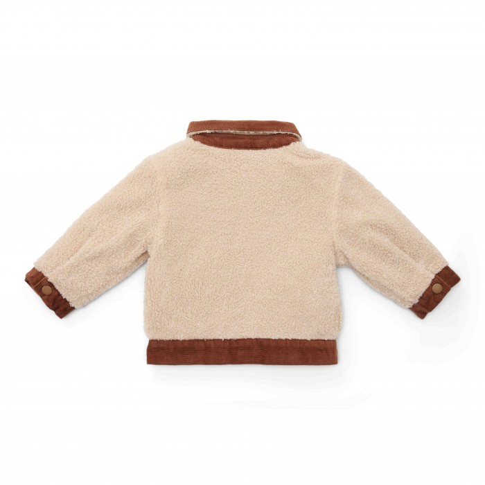 Jacheta reversibila din bumbac organic - Brown / Sand - Little Farm - Little Dutch