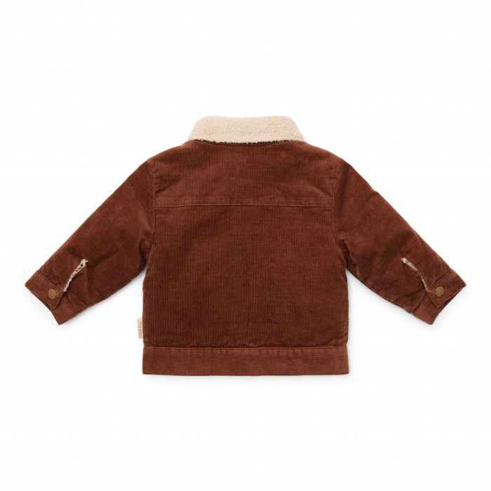 Jacheta reversibila din bumbac organic - Brown / Sand - Little Farm - Little Dutch