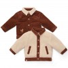 Jacheta reversibila din bumbac organic - Brown / Sand - Little Farm - Little Dutch