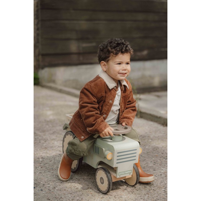 Jacheta reversibila din bumbac organic - Brown / Sand - Little Farm - Little Dutch