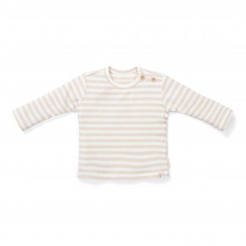 Bluza cu maneca lunga din bumbac organic - Stripe Sand/White - Little Dutch Bluza cu maneca lunga din bumbac organic - Stripe Sand/White - Little Dutch