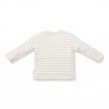 Bluza cu maneca lunga din bumbac organic - Stripe Sand/White - Little Dutch