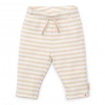 Pantaloni din bumbac organic - Stripe Sand/White - Little Dutch Pantaloni din bumbac organic - Stripe Sand/White - Little Dutch
