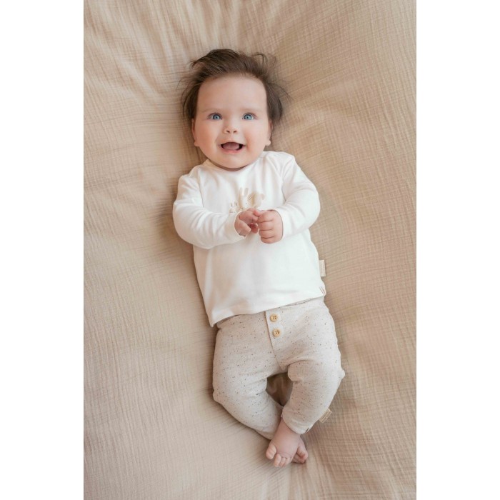 Pantaloni din bumbac organic - Nappy Sand - Little Dutch