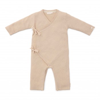 Salopeta tricotata petrecuta din bumbac organic pentru bebelusi - Sand - Little Dutch Salopeta tricotata petrecuta din bumbac organic pentru bebelusi - Sand - Little Dutch