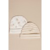 Caciulita din bumbac organic pentru bebelusi - Stripe Sand/White - Little Dutch