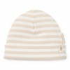 Caciulita din bumbac organic pentru bebelusi - Stripe Sand/White - Little Dutch