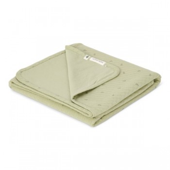 Patura dublata din bumbac organic  - Pure Sage Leaves - Little Dutch