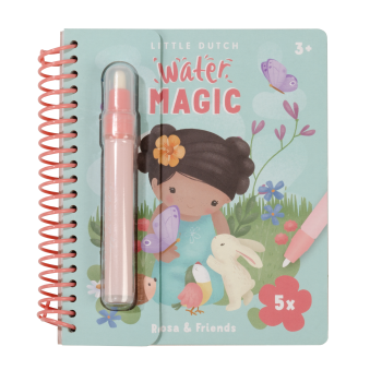 Carte magica de colorat cu apa - Rosa - Little Dutch