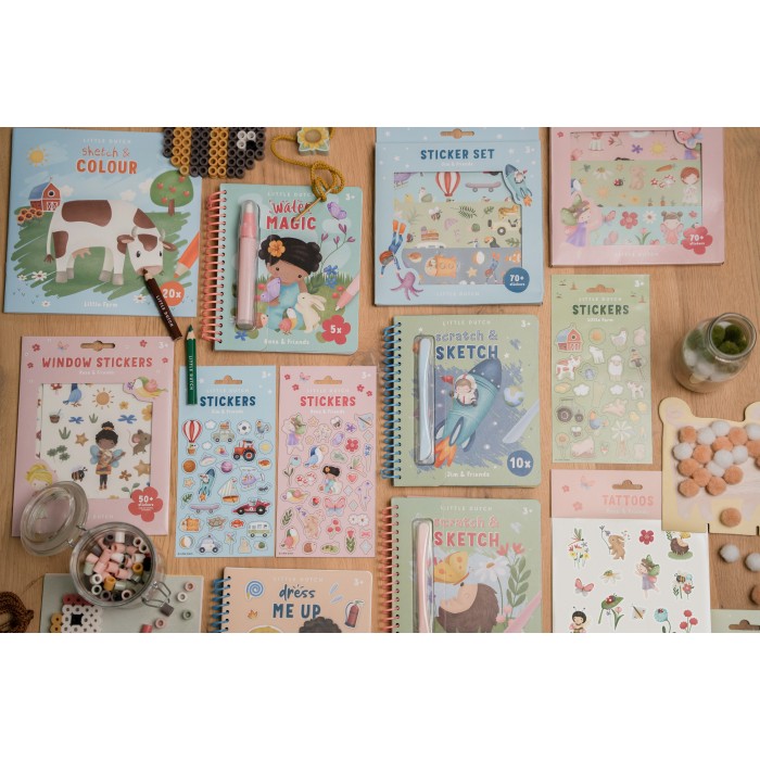 Autocolante reutilizabile pentru sticla - Rosa & Friends - Little Dutch