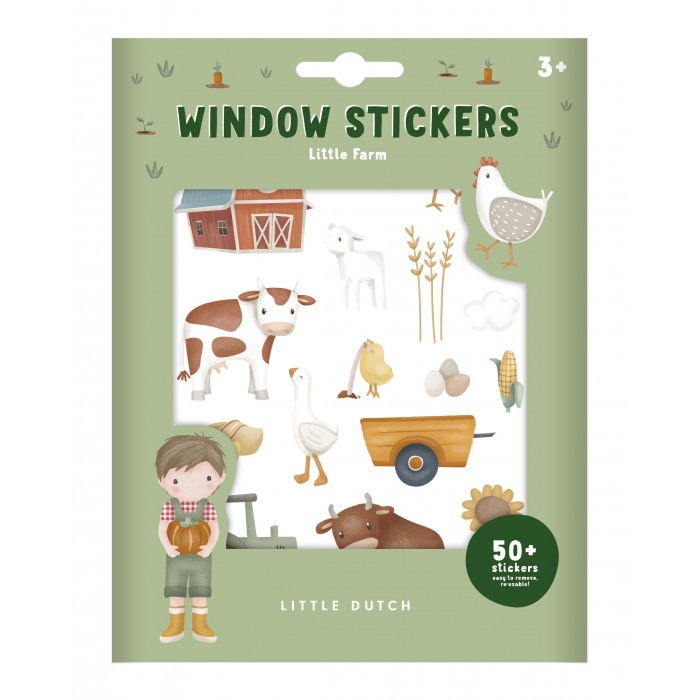 Autocolante reutilizabile pentru sticla - Little Farm - Little Dutch