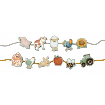Set de figurine din lemn FSC cu snur - Little Farm - Little Dutch Set de figurine din lemn FSC cu snur - Little Farm - Little Dutch