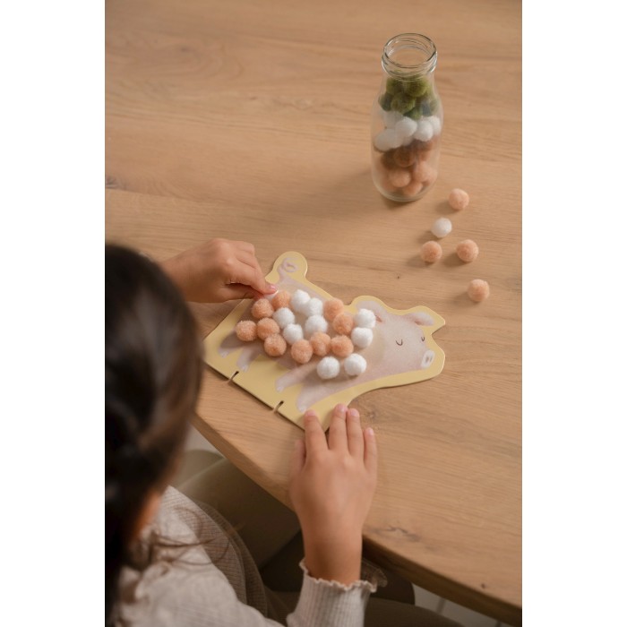 Joc creativ cu pompoane - Little Farm - Little Dutch
