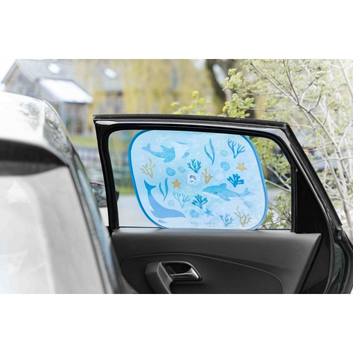 Parasolar auto pentru copii - Set 2 bucati - Ocean Dreams Blue - Little Dutch