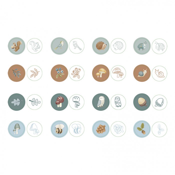 Stampile cu tus pentru copii - Forest Friends - Little Dutch