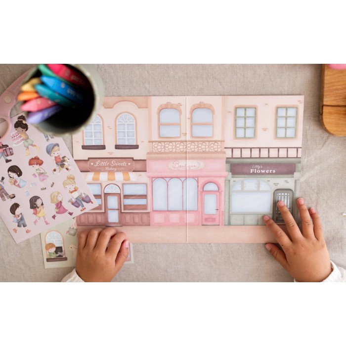 Set de autocolante reutilizabile - ROSA - Little Dutch