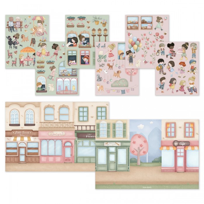 Set de autocolante reutilizabile - ROSA - Little Dutch