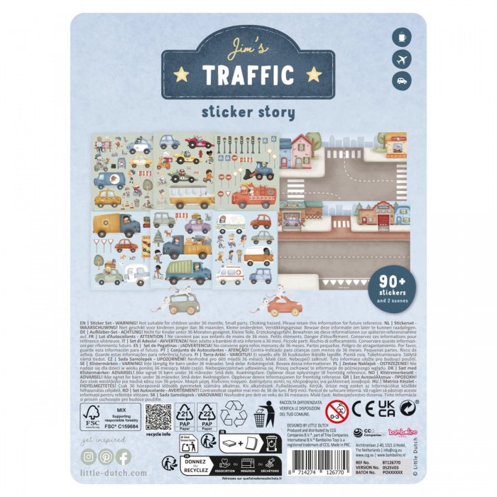 Set de autocolante reutilizabile - Jim - Little Dutch