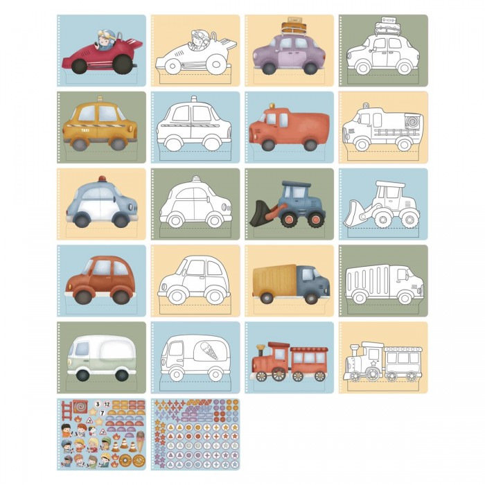 Carte cu activitati pentru decupat - stickere si foarfeca incluse - Jim - Little Dutch