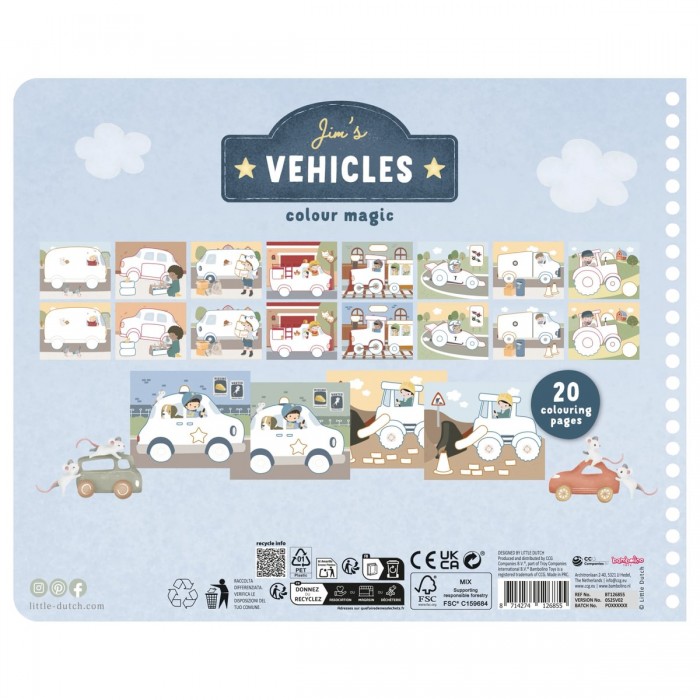 Carte de colorat cu creioane - Jim - Little Dutch