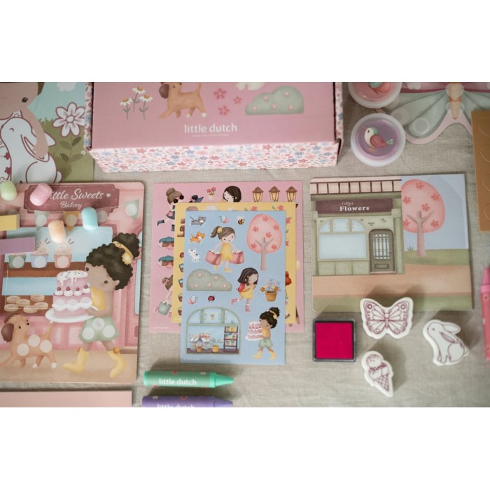 Cutie cu activitati creative XL - Rosa - Little Dutch