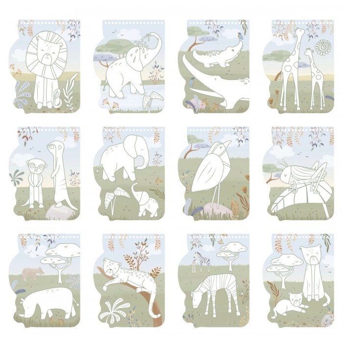 Carte de colorat - Jim - Safari Friends - Little Dutch