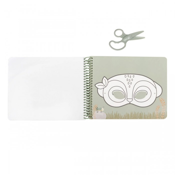 Carte cu masti pentru decupat - stickere si foarfeca incluse - Jim - Safari Friends - Little Dutch