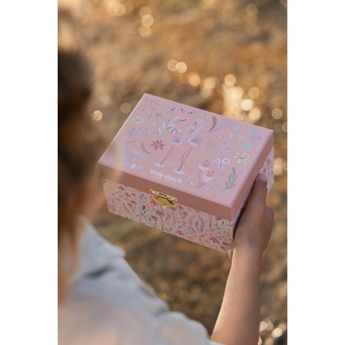 Cutie muzicala pentru bijuterii - Pink - Safari Friends - Little Dutch