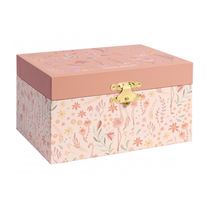 Cutie muzicala pentru bijuterii - Pink - Safari Friends - Little Dutch