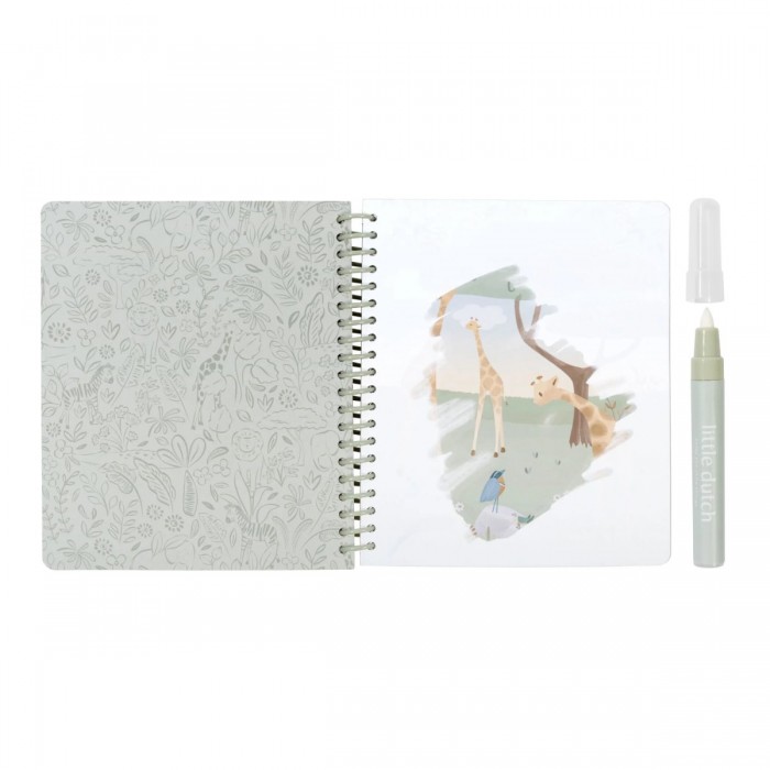 Carte magica de colorat cu apa - Jim - Safari Friends - Little Dutch