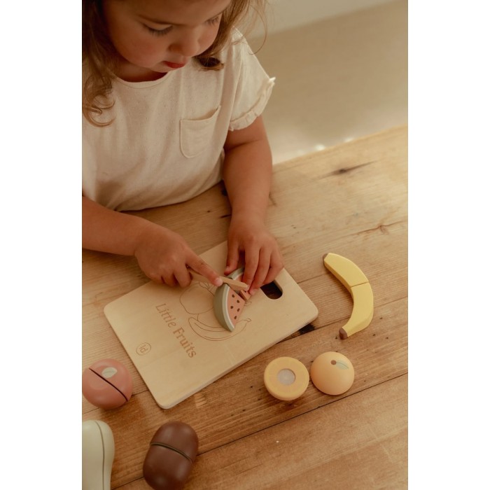 Set de fructe din lemn FSC pentru feliat - Little Dutch Set de fructe din lemn FSC pentru feliat - Little Dutch