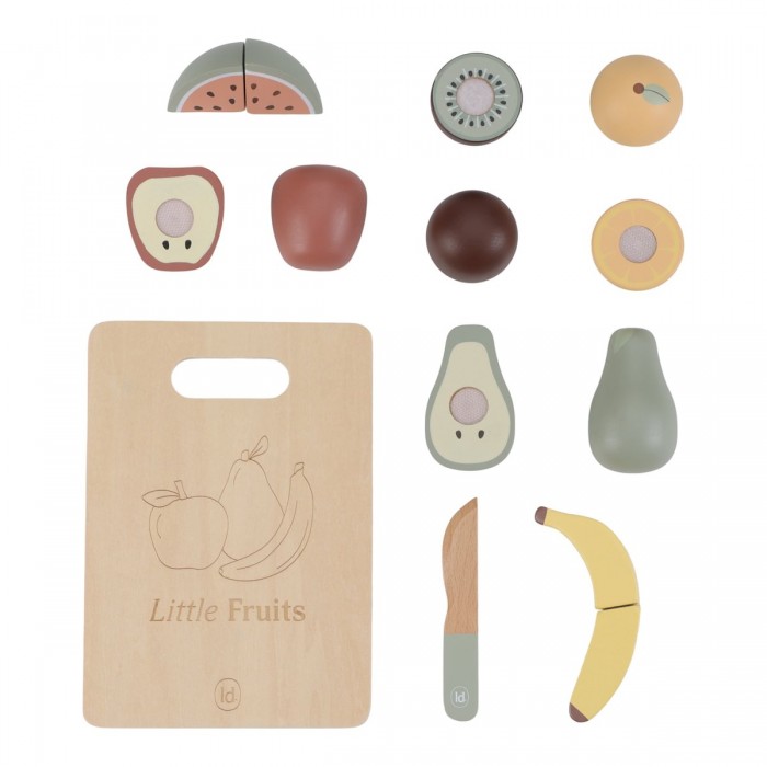 Set de fructe din lemn FSC pentru feliat - Little Dutch Set de fructe din lemn FSC pentru feliat - Little Dutch