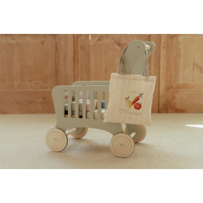 Cos de cumparaturi din lemn cu accesorii - Little Dutch Cos de cumparaturi din lemn cu accesorii - Little Dutch