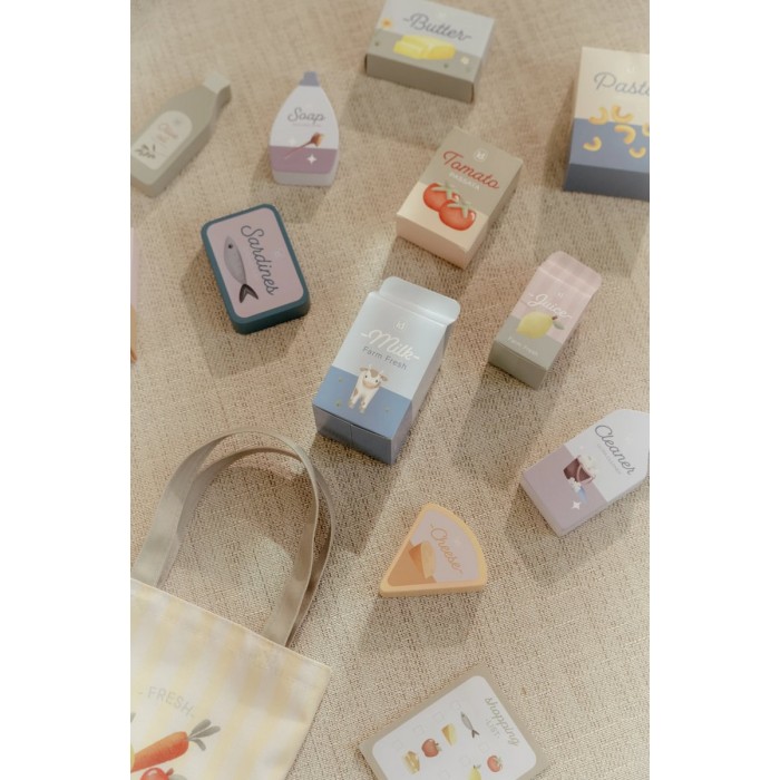 Cos de cumparaturi din lemn cu accesorii - Little Dutch Cos de cumparaturi din lemn cu accesorii - Little Dutch