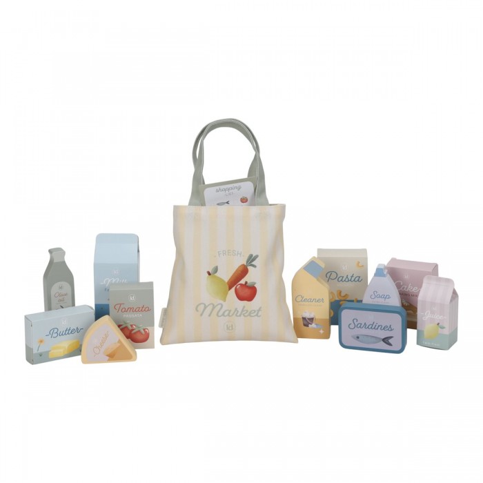 Cos de cumparaturi din lemn cu accesorii - Little Dutch Cos de cumparaturi din lemn cu accesorii - Little Dutch