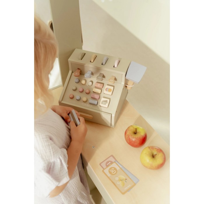 Casa de marcat cu scaner si accesorii pentru jocul de rol din lemn FSC - Little Dutch Casa de marcat cu scaner si accesorii pentru jocul de rol din lemn FSC - Little Dutch