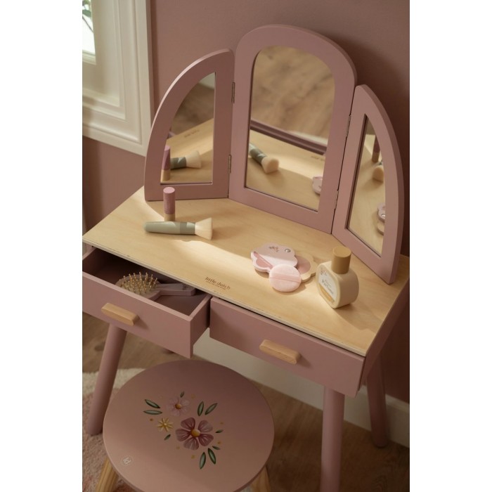 Masuta de toaleta cu oglinda si scaunel - Little Dutch Masuta de toaleta cu oglinda si scaunel - Little Dutch