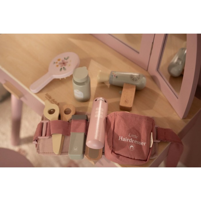 Set pentru coafor din lemn FSC - Pink - Little Dutch Set pentru coafor din lemn FSC - Pink - Little Dutch