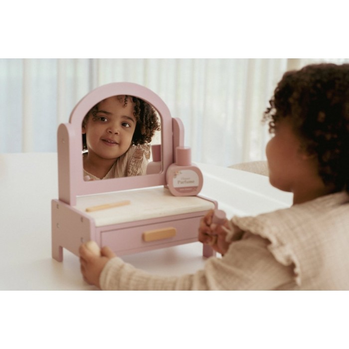 Masuta de toaleta cu accesorii pentru jocul de rol - Pink - Little Dutch Masuta de toaleta cu accesorii pentru jocul de rol - Pink - Little Dutch