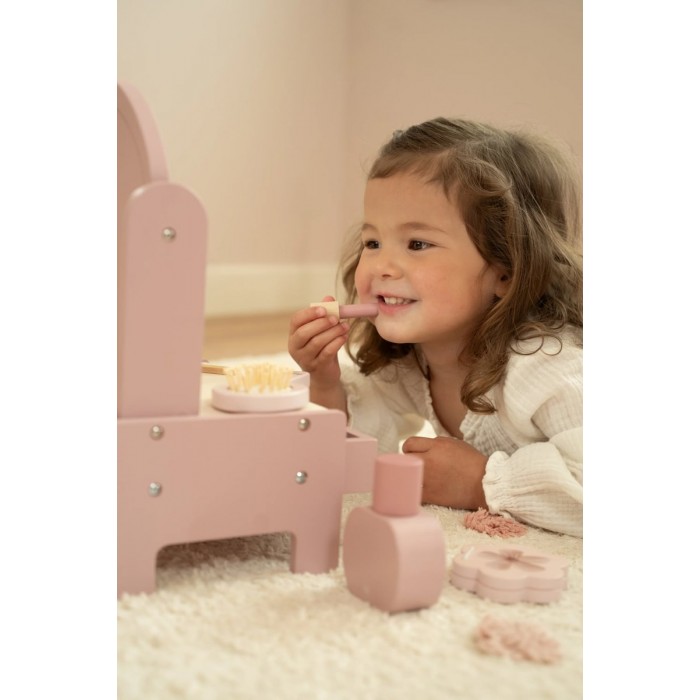 Masuta de toaleta cu accesorii pentru jocul de rol - Pink - Little Dutch Masuta de toaleta cu accesorii pentru jocul de rol - Pink - Little Dutch