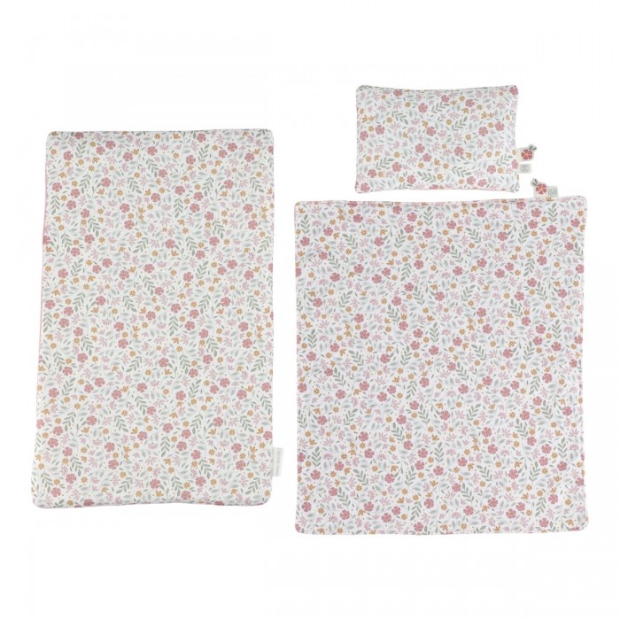 Patut din lemn FSC cu lenjerie pentru papusi - Pink - Little Dutch Patut din lemn FSC cu lenjerie pentru papusi - Pink - Little Dutch